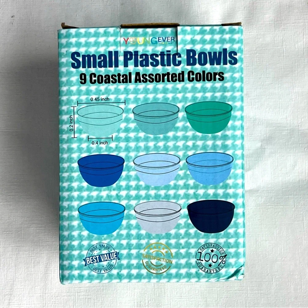 Kids Plastic Bowls Set of 9 10oz bowls Coastal Colors